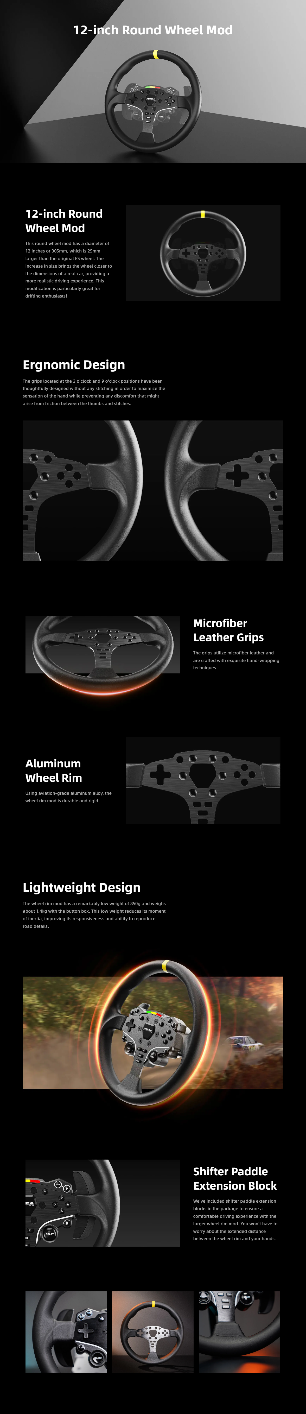 A large marketing image providing additional information about the product MOZA ES 12" Wheel Rim - Additional alt info not provided